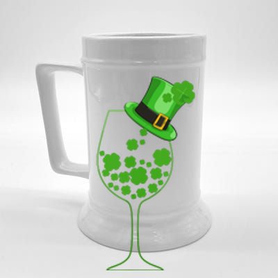 St Patricks Day Wine Glass Lucky Irish Shamrock Gift Beer Stein