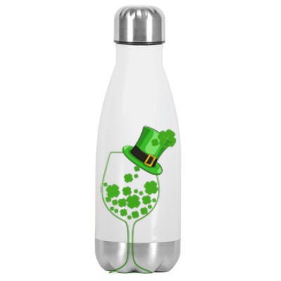 St Patricks Day Wine Glass Lucky Irish Shamrock Gift Stainless Steel Insulated Water Bottle