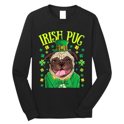 Saint Paticks Day Irish Pug Mom, Dad Rainbow Long Sleeve Shirt