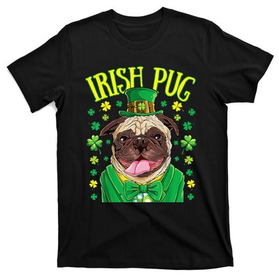 Saint Paticks Day Irish Pug Mom, Dad Rainbow T-Shirt