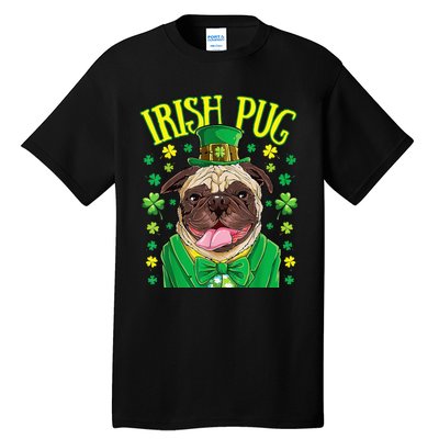 Saint Paticks Day Irish Pug Mom, Dad Rainbow Tall T-Shirt