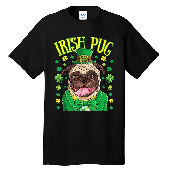 Saint Paticks Day Irish Pug Mom, Dad Rainbow Tall T-Shirt