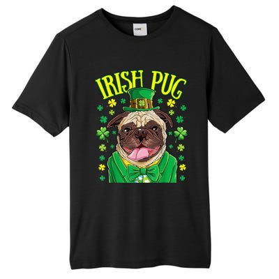 Saint Paticks Day Irish Pug Mom, Dad Rainbow Tall Fusion ChromaSoft Performance T-Shirt