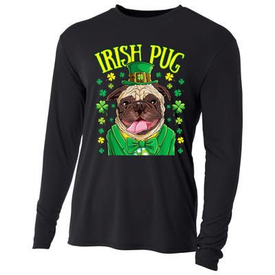 Saint Paticks Day Irish Pug Mom, Dad Rainbow Cooling Performance Long Sleeve Crew