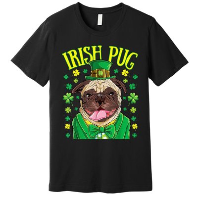 Saint Paticks Day Irish Pug Mom, Dad Rainbow Premium T-Shirt