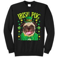 Saint Paticks Day Irish Pug Mom, Dad Rainbow Tall Sweatshirt