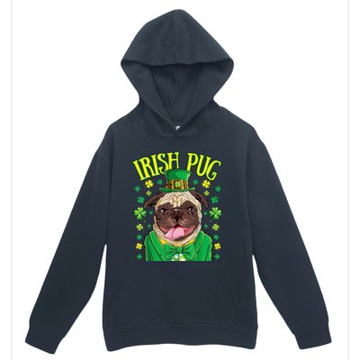 Saint Paticks Day Irish Pug Mom, Dad Rainbow Urban Pullover Hoodie