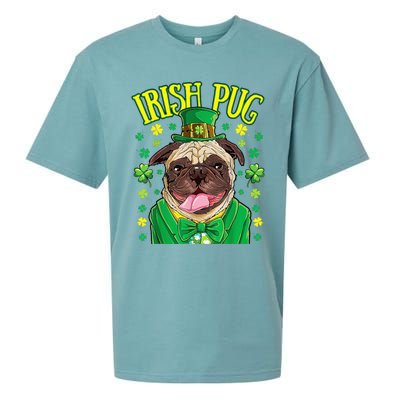 Saint Paticks Day Irish Pug Mom, Dad Rainbow Sueded Cloud Jersey T-Shirt