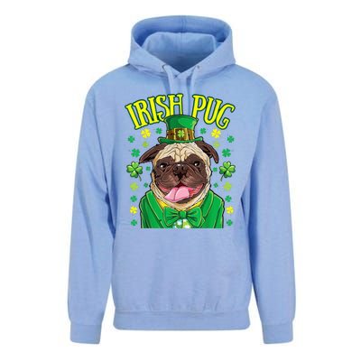 Saint Paticks Day Irish Pug Mom, Dad Rainbow Unisex Surf Hoodie