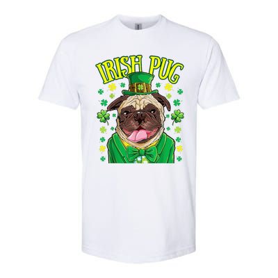 Saint Paticks Day Irish Pug Mom, Dad Rainbow Softstyle® CVC T-Shirt