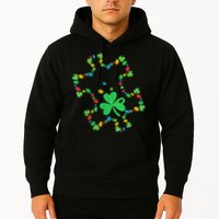 St. Patrick'S Day Autism Awareness Puzzle Piece Shamrock Hoodie