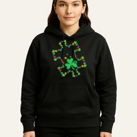 St. Patrick'S Day Autism Awareness Puzzle Piece Shamrock Hoodie