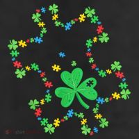 St. Patrick'S Day Autism Awareness Puzzle Piece Shamrock 11oz C Handle Ceramic Mug