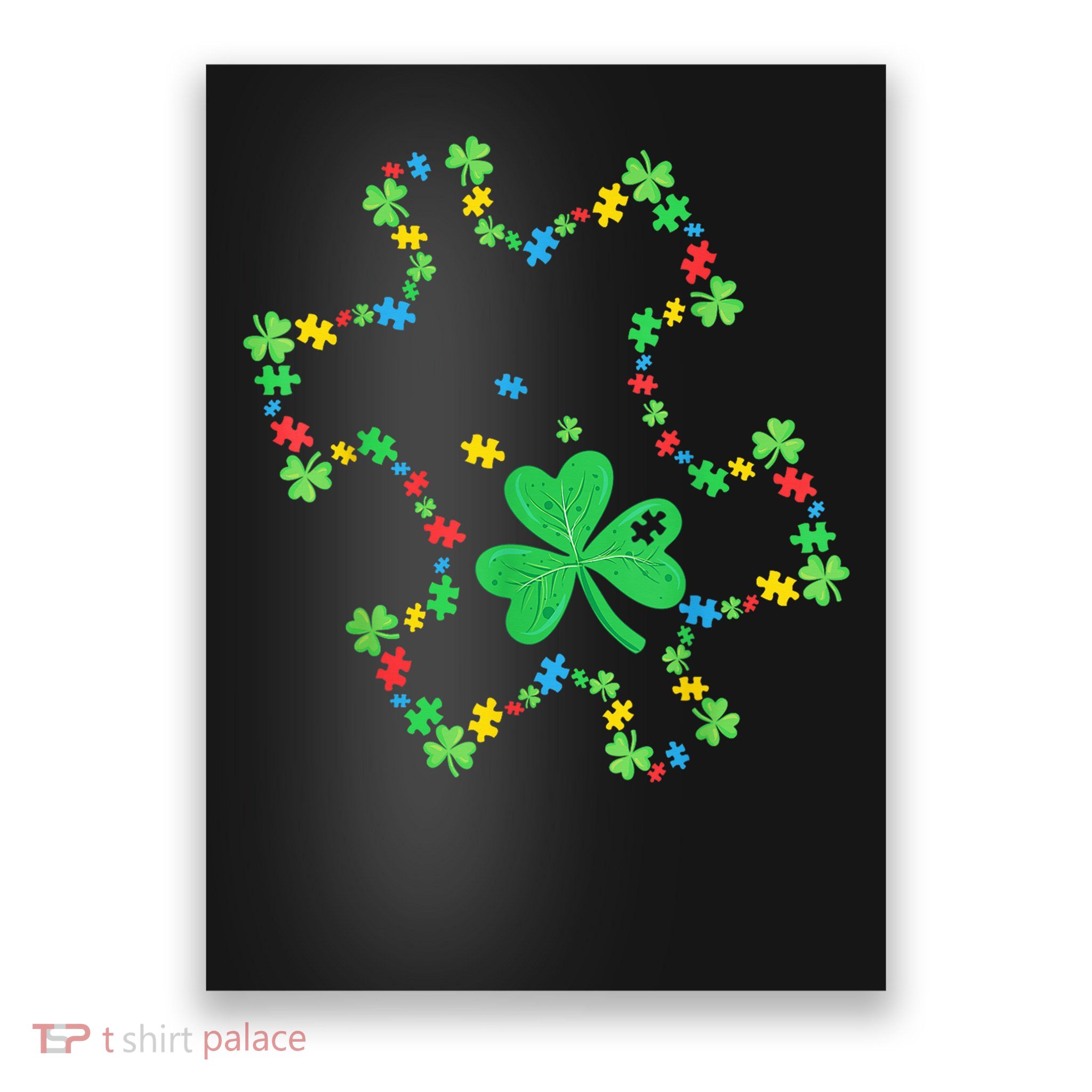 St. Patrick'S Day Autism Awareness Puzzle Piece Shamrock Poster