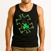 St. Patrick'S Day Autism Awareness Puzzle Piece Shamrock Tank Top