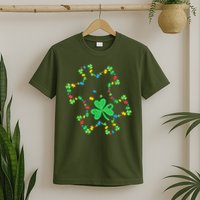 St. Patrick'S Day Autism Awareness Puzzle Piece Shamrock T-Shirt