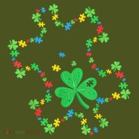 St. Patrick'S Day Autism Awareness Puzzle Piece Shamrock T-Shirt