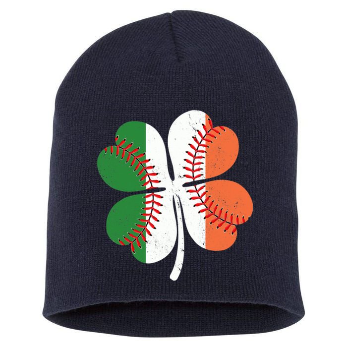 St Patricks Day Shamrock Baseball Gift Short Acrylic Beanie