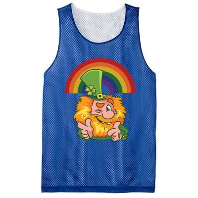 Saint Patrick's Day Rainbow Leprechaun Cool Gift Mesh Reversible Basketball Jersey Tank