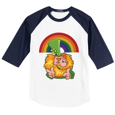 Saint Patrick's Day Rainbow Leprechaun Cool Gift Baseball Sleeve Shirt