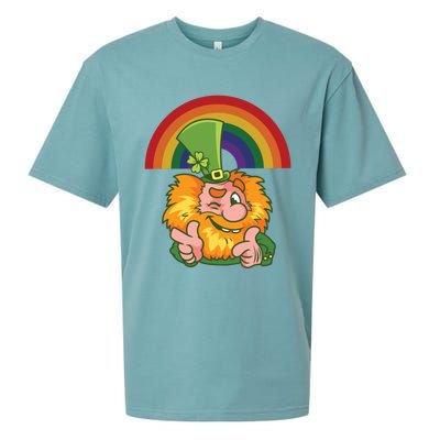 Saint Patrick's Day Rainbow Leprechaun Cool Gift Sueded Cloud Jersey T-Shirt