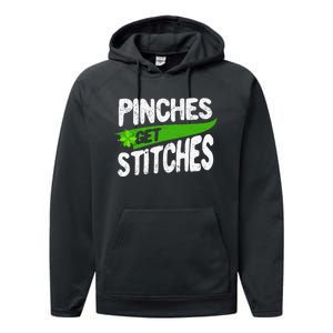 St Patricks Day Shamrock Lucky Irish Pinches Get Stitches Performance Fleece Hoodie