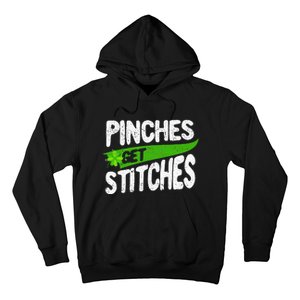 St Patricks Day Shamrock Lucky Irish Pinches Get Stitches Hoodie