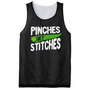 St Patricks Day Shamrock Lucky Irish Pinches Get Stitches Mesh Reversible Basketball Jersey Tank