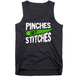 St Patricks Day Shamrock Lucky Irish Pinches Get Stitches Tank Top