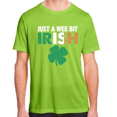 St Patrick's Day Just A Wee Bit Irish Ireland Flag Shamrock Great Gift Adult ChromaSoft Performance T-Shirt