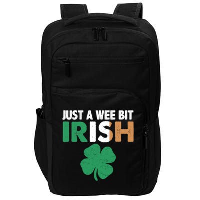 St Patrick's Day Just A Wee Bit Irish Ireland Flag Shamrock Great Gift Impact Tech Backpack