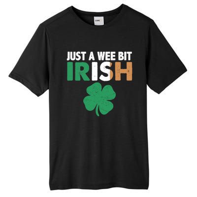 St Patrick's Day Just A Wee Bit Irish Ireland Flag Shamrock Great Gift Tall Fusion ChromaSoft Performance T-Shirt