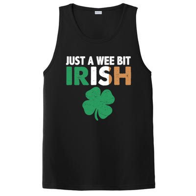 St Patrick's Day Just A Wee Bit Irish Ireland Flag Shamrock Great Gift PosiCharge Competitor Tank