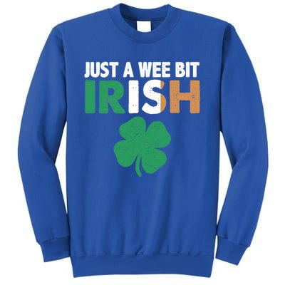 St Patrick's Day Just A Wee Bit Irish Ireland Flag Shamrock Great Gift Sweatshirt