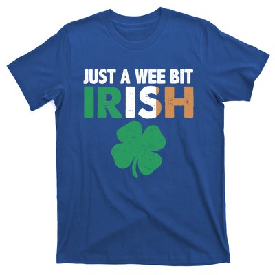 St Patrick's Day Just A Wee Bit Irish Ireland Flag Shamrock Great Gift T-Shirt