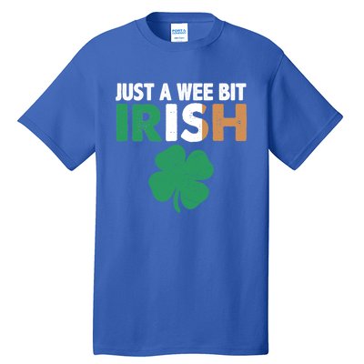 St Patrick's Day Just A Wee Bit Irish Ireland Flag Shamrock Great Gift Tall T-Shirt