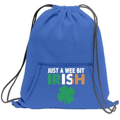 St Patrick's Day Just A Wee Bit Irish Ireland Flag Shamrock Great Gift Sweatshirt Cinch Pack Bag