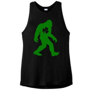 St Patricks Day Bigfoot Irish Sasqautch Saint Paddy's Gift Ladies PosiCharge Tri-Blend Wicking Tank