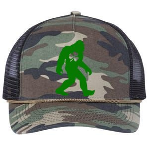 St Patricks Day Bigfoot Irish Sasqautch Saint Paddy's Gift Retro Rope Trucker Hat Cap