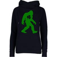 St Patricks Day Bigfoot Irish Sasqautch Saint Paddy's Gift Womens Funnel Neck Pullover Hood