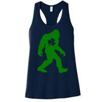 St Patricks Day Bigfoot Irish Sasqautch Saint Paddy's Gift Women's Racerback Tank