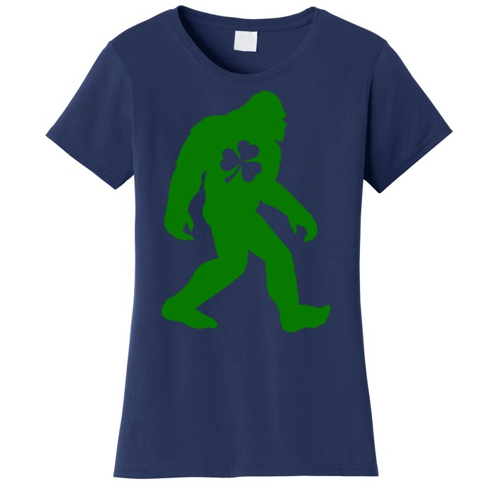 St Patricks Day Bigfoot Irish Sasqautch Saint Paddy's Gift Women's T-Shirt