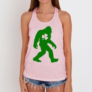 St Patricks Day Bigfoot Irish Sasqautch Saint Paddy's Gift Women's Knotted Racerback Tank