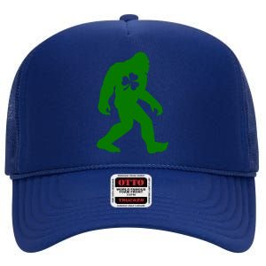 St Patricks Day Bigfoot Irish Sasqautch Saint Paddy's Gift High Crown Mesh Back Trucker Hat