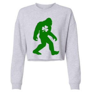 St Patricks Day Bigfoot Irish Sasqautch Saint Paddy's Gift Cropped Pullover Crew