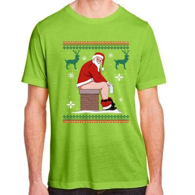 Santa Pooping Down The Chimney Ugly Christmas Sweater Meaningful Gift Adult ChromaSoft Performance T-Shirt