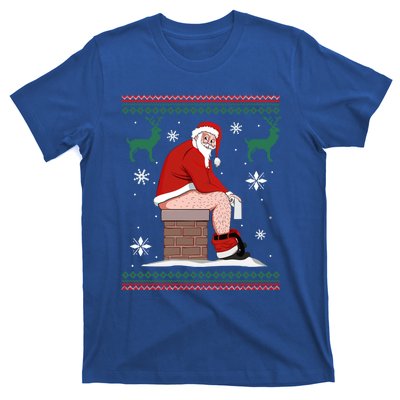 Santa Pooping Down The Chimney Ugly Christmas Sweater Meaningful Gift T-Shirt