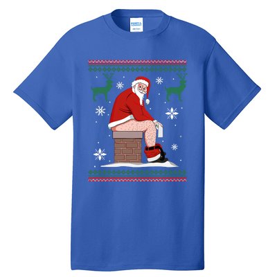 Santa Pooping Down The Chimney Ugly Christmas Sweater Meaningful Gift Tall T-Shirt