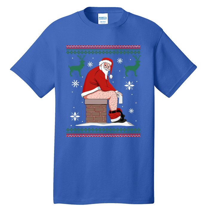 Santa Pooping Down The Chimney Ugly Christmas Sweater Meaningful Gift Tall T-Shirt