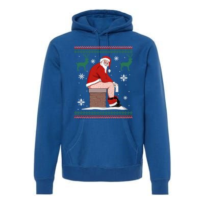 Santa Pooping Down The Chimney Ugly Christmas Sweater Meaningful Gift Premium Hoodie